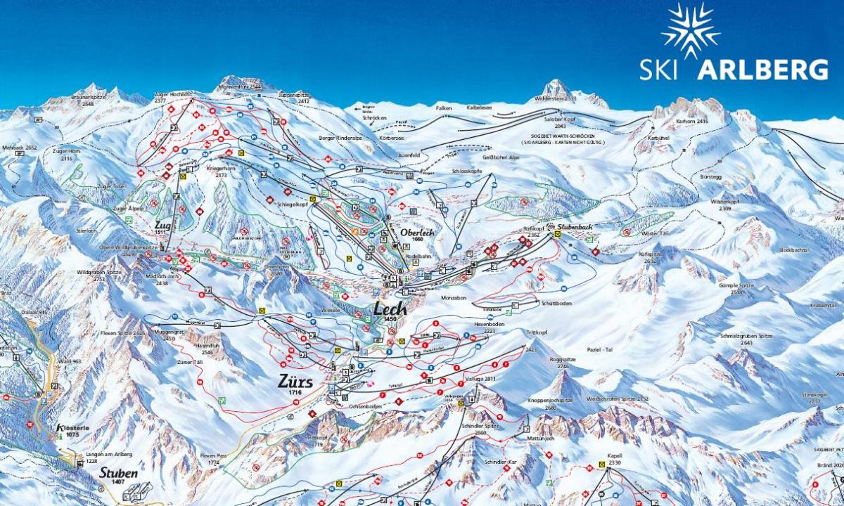 map of arlberg austria