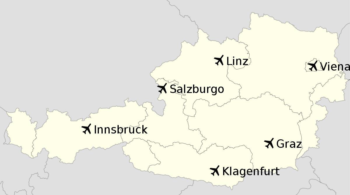 airports in austria map