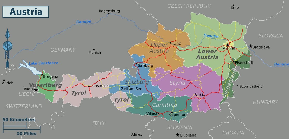 austria attractions map