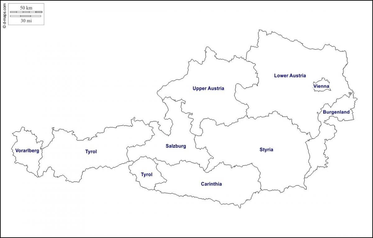 blank map of austria