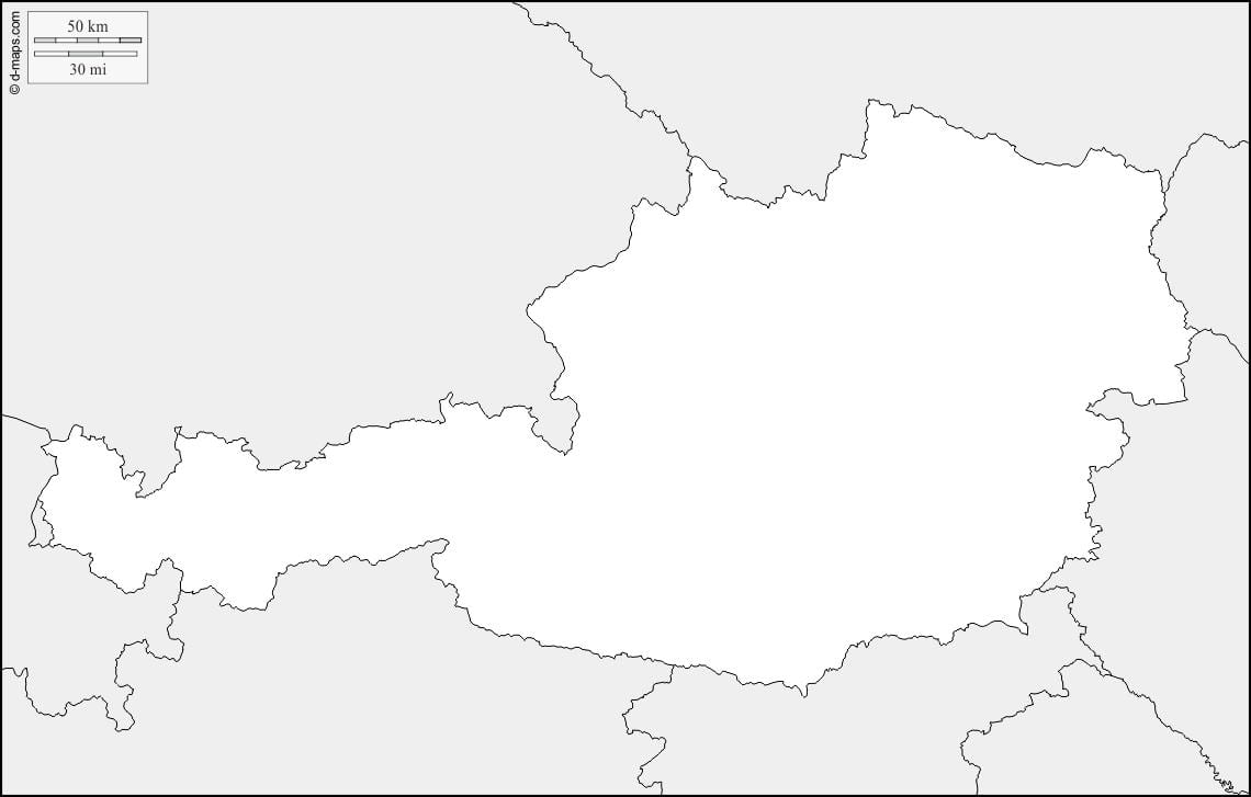 map of austria map outline