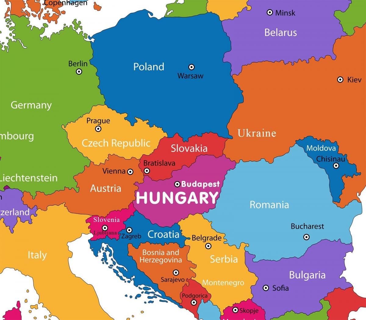 austria map in world map