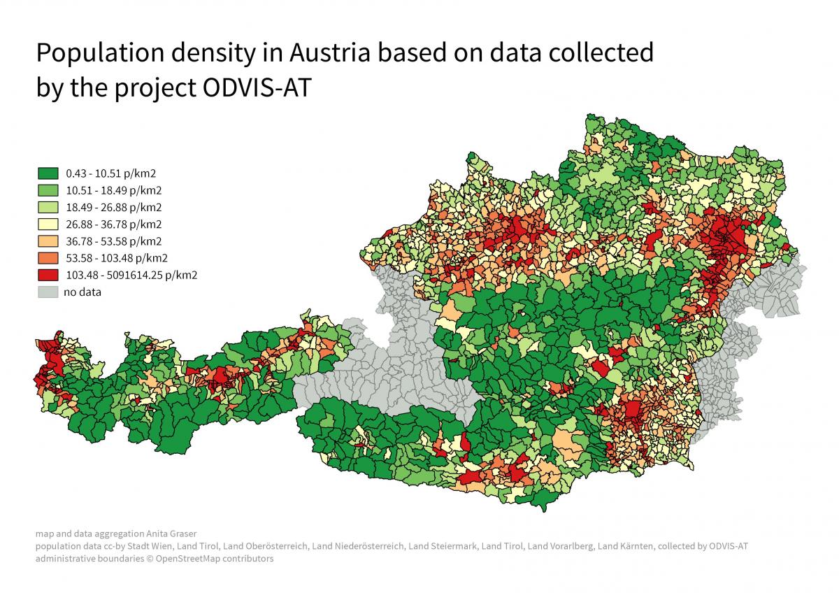 austria population density map