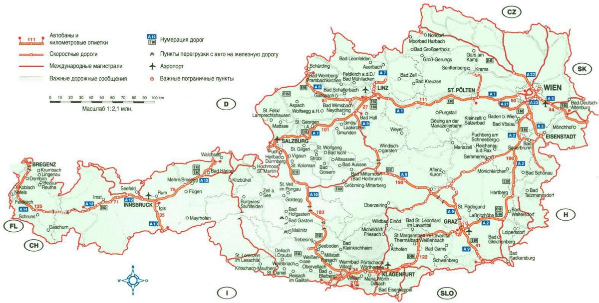 detailed map of austria