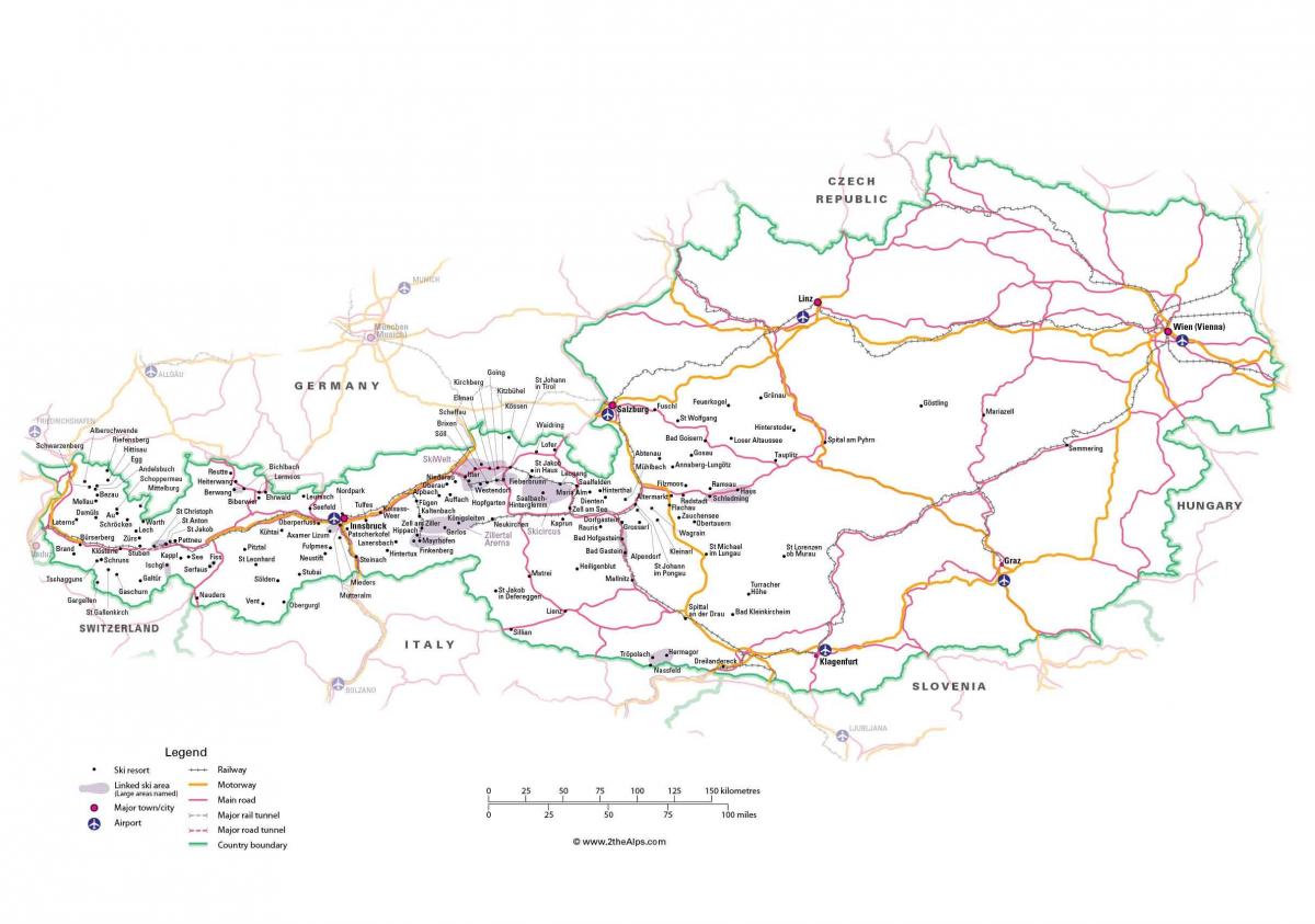 map of austria tourist attractions