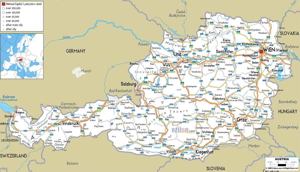 map of austrian route