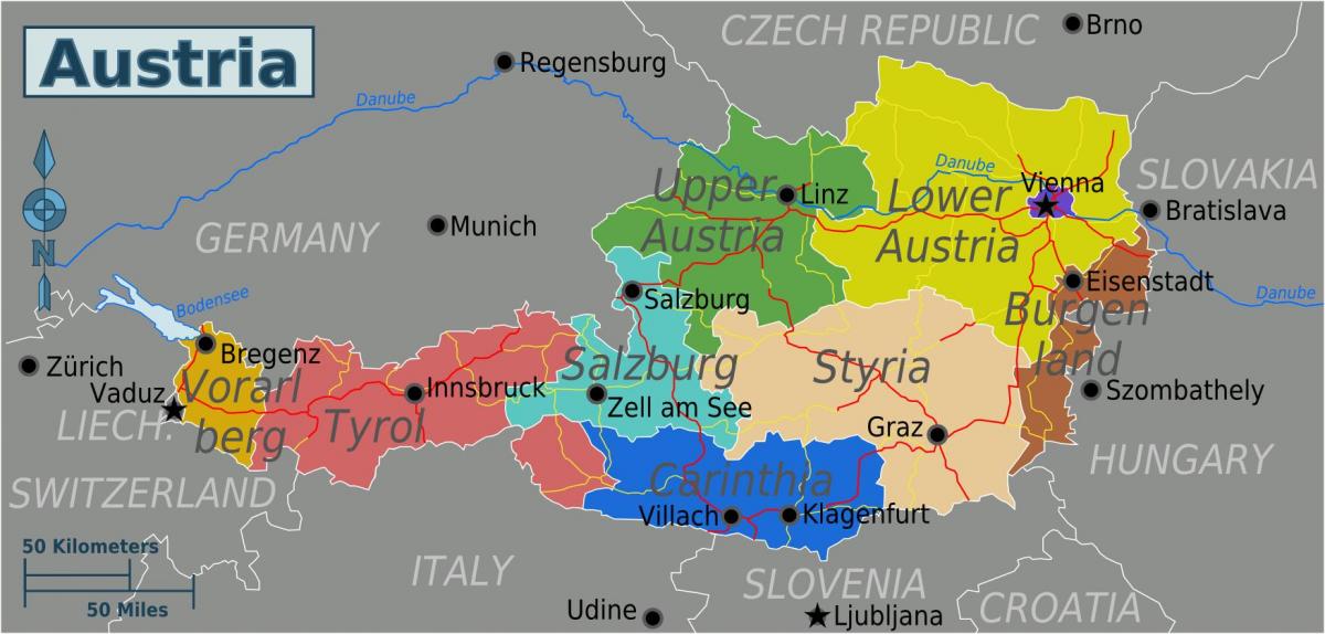 map of austrian states
