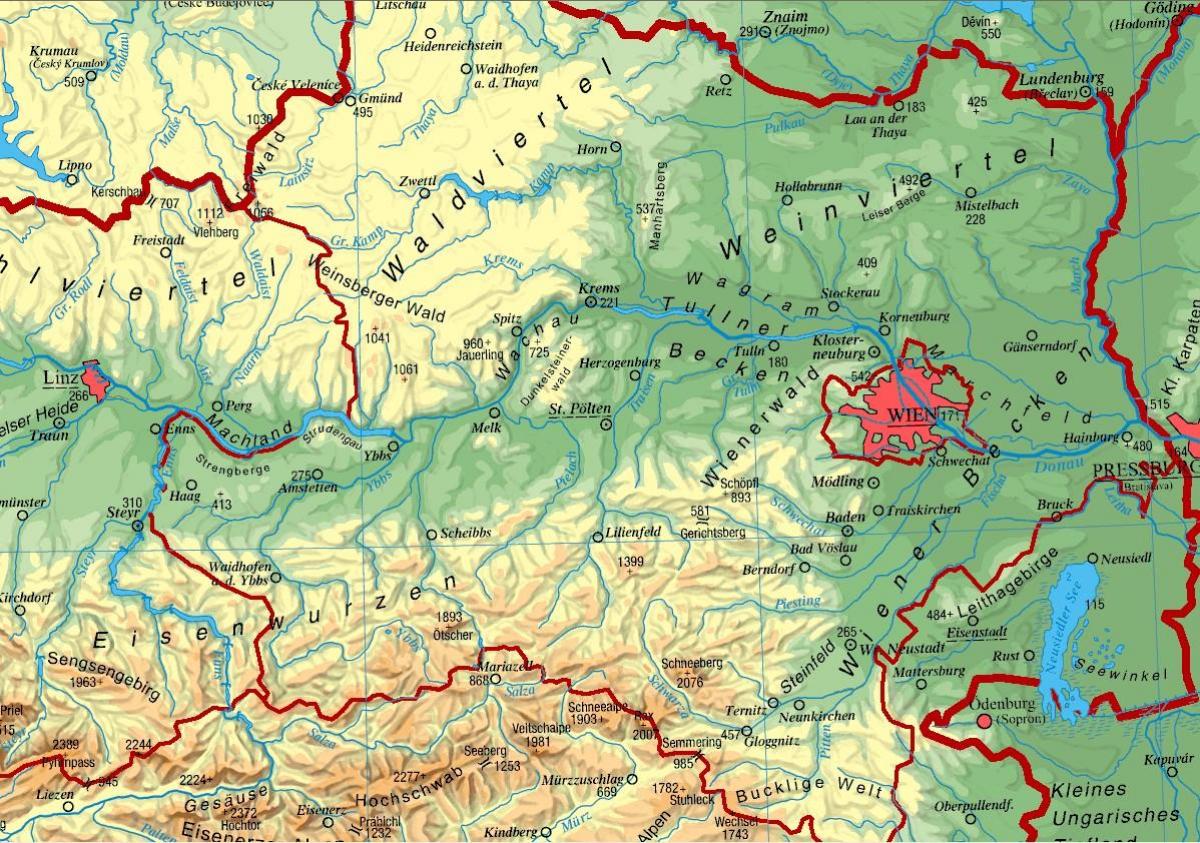 map of lower austria