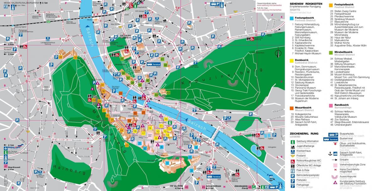 map of tourist map of salzburg austria