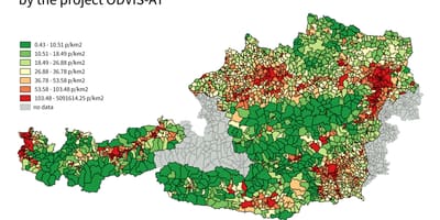 Austria population density map