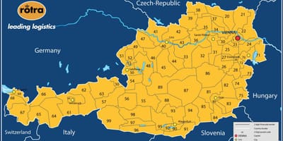 Map of austria postcode 