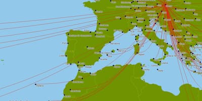 Austrian airlines flight map