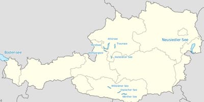 Map of austrian lakes