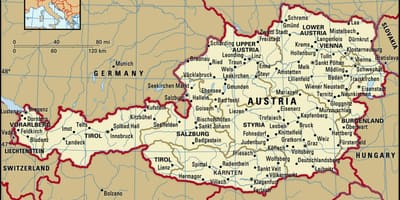 Map of castles in austria