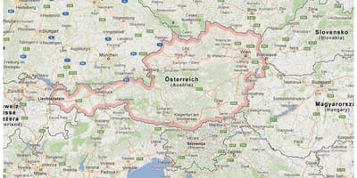 Map of austria and neighbouring countries