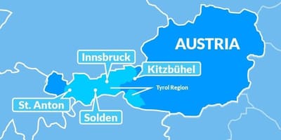 Map of map of tyrol region austria