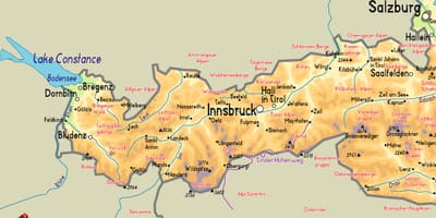 Map of mayrhofen austria