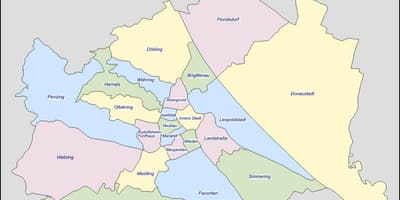 Map of vienna austria district 